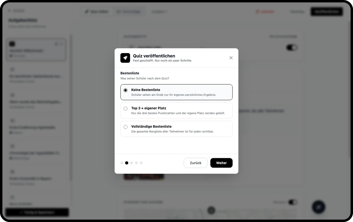 Publish: Leaderboards